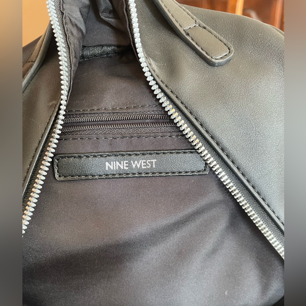 Black Leather Nine West Backpack - Picture 8 of 13